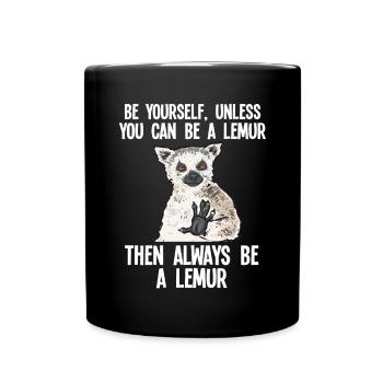 Lémurien à queue annelée - Mug uni - noir - Devant