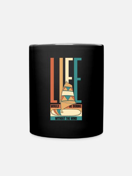 La vie serait ennuyeuse sans le véliplanchiste - Mug uni - noir