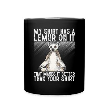 Lémurien à queue annelée - Mug uni - noir - Devant