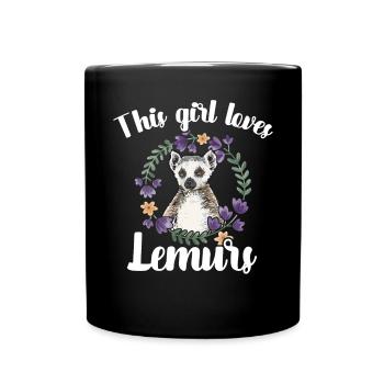 Lémurien à queue annelée - Mug uni - noir - Devant