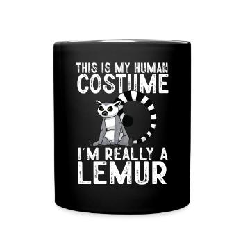 Lémurien à queue annelée - Mug uni - noir - Devant