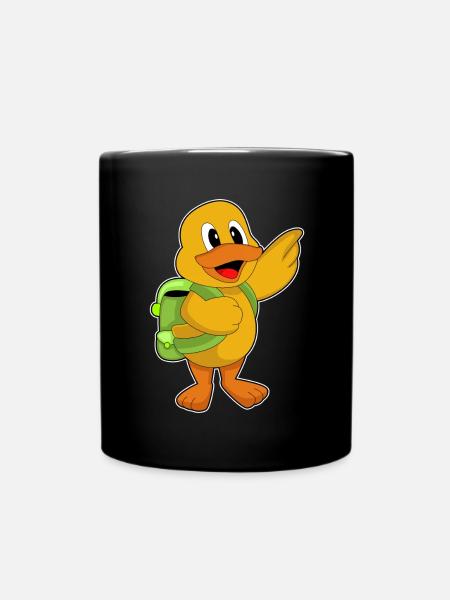 Ente Schüler Rucksack Schule - Tasse einfarbig - Schwarz