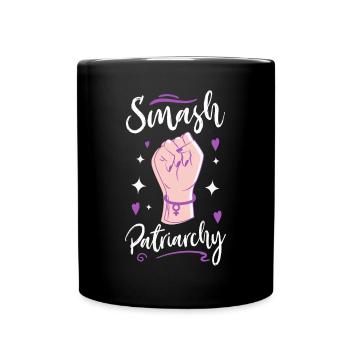Feminist Smash Patriarchy - Tasse einfarbig - Schwarz - Vorne