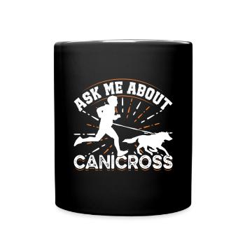 Dog running Canicross Design - Tasse einfarbig - Schwarz - Vorne