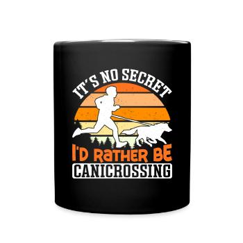 Dog running Canicross Design - Tasse einfarbig - Schwarz - Vorne