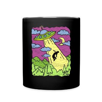 Alien Abduction Ufo - Tasse einfarbig - Schwarz - Vorne