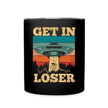 Retro Ufo Alien - Tasse einfarbig - Schwarz - Vorne