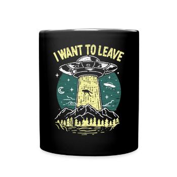 Ufo Geschenk Alien Abduction - Tasse einfarbig - Schwarz - Vorne