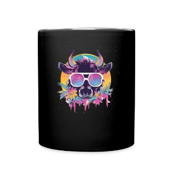 Cow Cow Head Cows Agriculture Cow Farmer - Full Colour Mug - black - Front