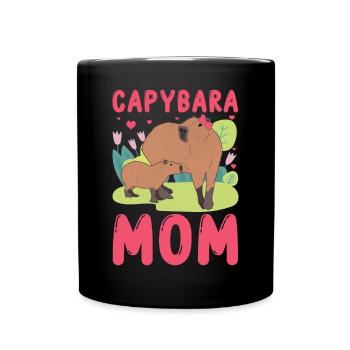 Drôle Capybara Mama Mami - Mug uni - noir - Devant