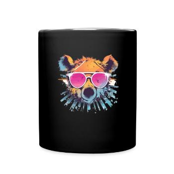 Bear Bear Sunglasses Brown Bear Forest Dweller - Full Colour Mug - black - Front