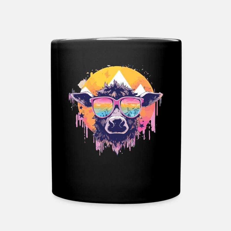 Vache Tête de vache Vaches Agriculture Éleveur de vaches - Mug uni - noir