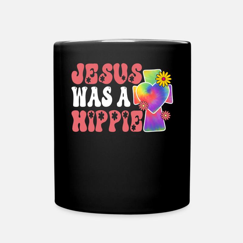 Groovy Peace Love Christian Cross - Mug uni - noir