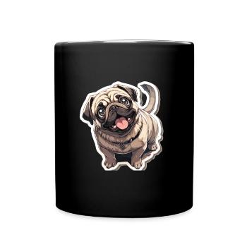 Mops Mops Hund Mops Sonnenbrille Mops Geschenk - Tasse einfarbig - Schwarz - Vorne
