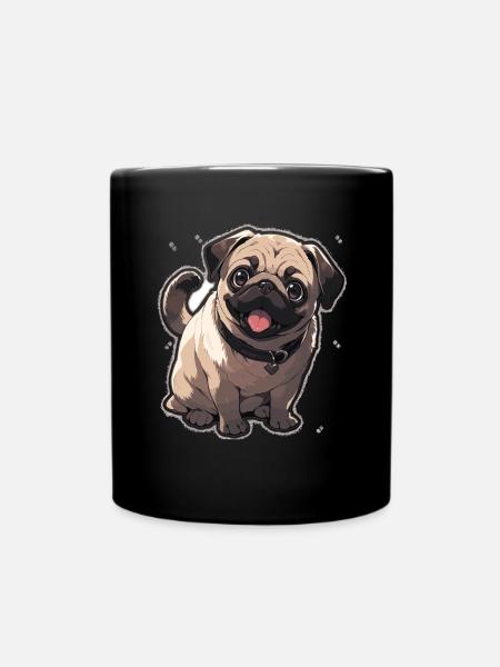 Mops Mops Hund Mops Sonnenbrille Mops Geschenk - Tasse einfarbig - Schwarz