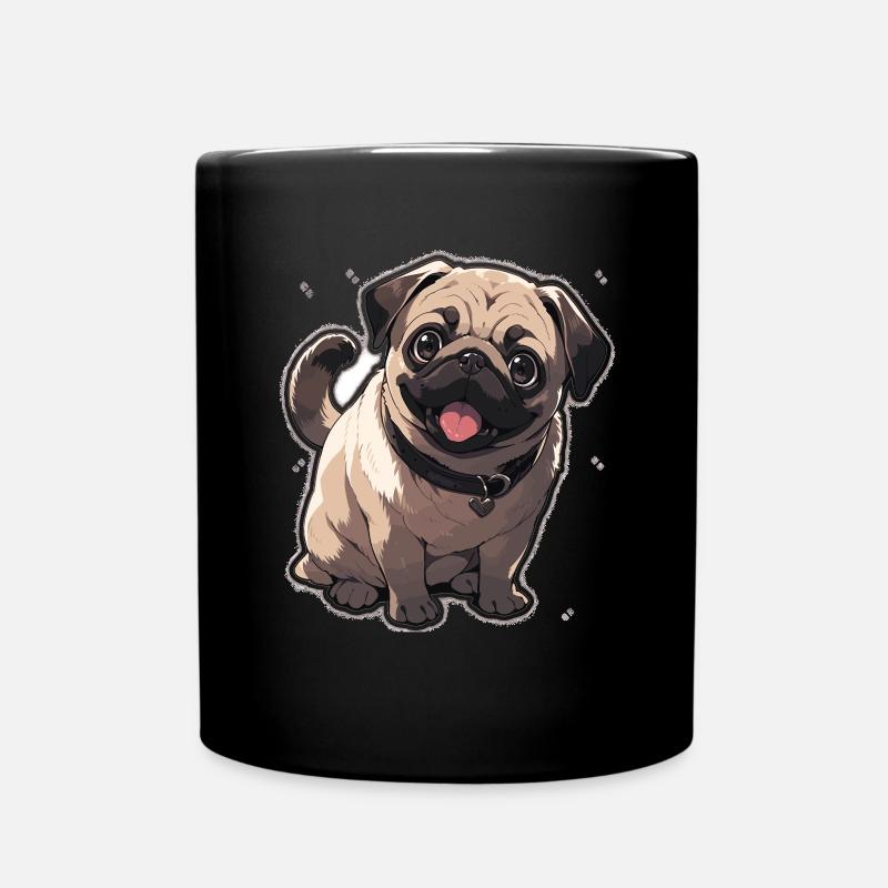 Mops Mops Hund Mops Sonnenbrille Mops Geschenk - Tasse einfarbig - Schwarz