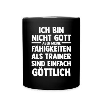 Sportmannschaft Trainer - Tasse einfarbig - Schwarz - Vorne