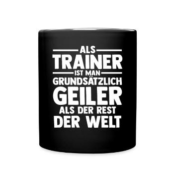 Sportmannschaft Trainer - Tasse einfarbig - Schwarz - Vorne