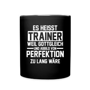 Sportmannschaft Trainer - Tasse einfarbig - Schwarz - Vorne