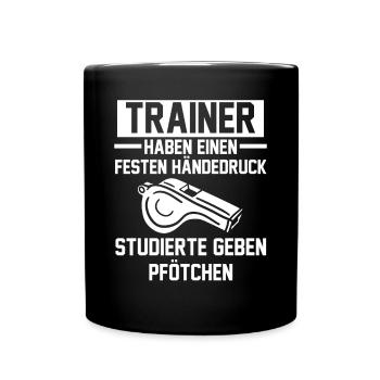 Sportmannschaft Trainer - Tasse einfarbig - Schwarz - Vorne