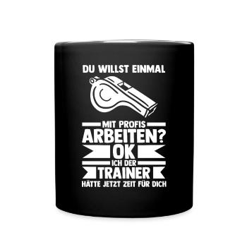 Sportmannschaft Trainer - Tasse einfarbig - Schwarz - Vorne