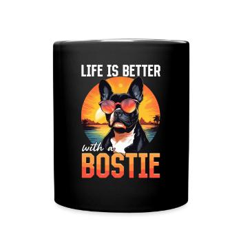 Boston Terrier Dog Breed Pet Life Is Better - Tasse einfarbig - Schwarz - Vorne