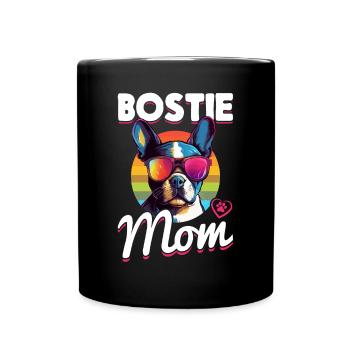 Boston Terrier Bostie Dog Breed Pet - Bostie mom - Tasse einfarbig - Schwarz - Vorne