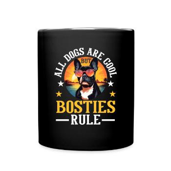 Boston Terrier Bostie Dog Breed Pet - Full Colour Mug - black - Front