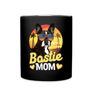 Boston Terrier Bostie Dog Breed Pet - Full Colour Mug - black - Front