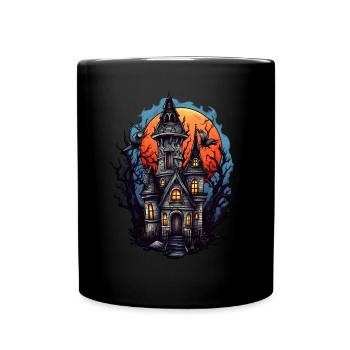 Gruseliges Spukhaus - Tasse einfarbig - Schwarz - Vorne