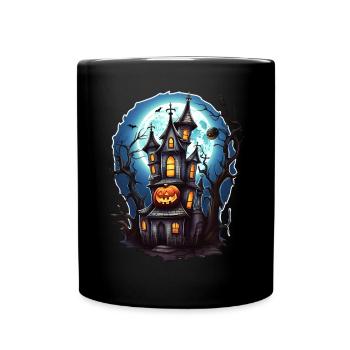 Maison hantée d’Halloween - Mug uni - noir - Devant
