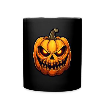 Kürbis Halloween Design - Tasse einfarbig - Schwarz - Vorne