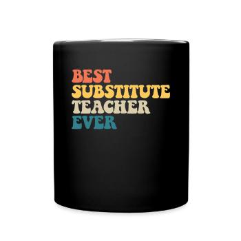 Bester Ersatzlehrer aller Zeiten Retro Sub Teacher - Tasse einfarbig - Schwarz - Vorne
