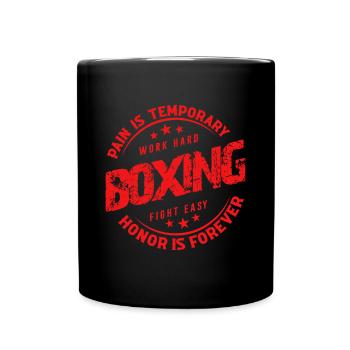 La douleur est temporaire Travail dur Boxe Combat facile - Mug uni - noir - Devant