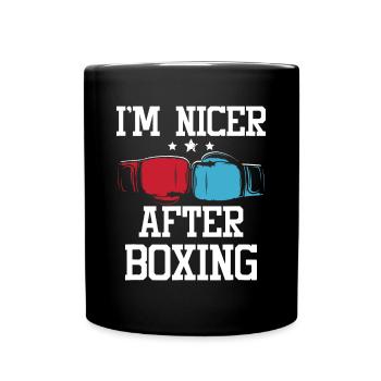 Je suis plus gentil après la boxe - Kickboxing Kickboxer Gym - Mug uni - noir - Devant