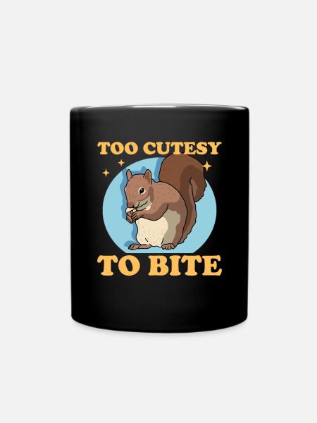 Süßes Eichhörnchen Grauhörnchen Hörnchen Geschenk - Tasse einfarbig - Schwarz