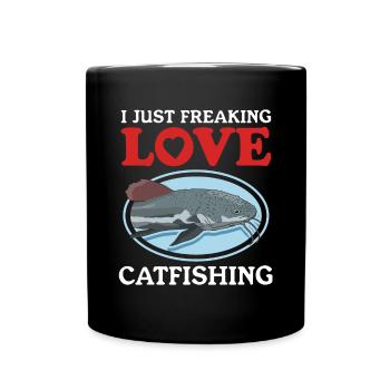 Pêcheur Poisson-Chat Pêche Pêche Poisson Cadeau - Mug uni - noir - Devant