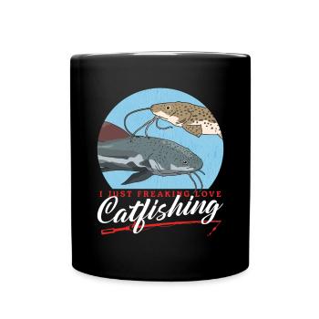 Pêcheurs à la ligne Pêche au poisson-chat Poisson Cadeau de pêche - Mug uni - noir - Devant