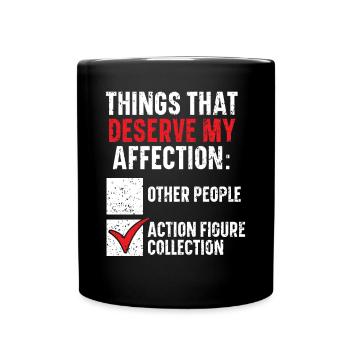 Actionfigur Sammler Hobby Spielzeug Sammlung - Tasse einfarbig - Schwarz - Vorne