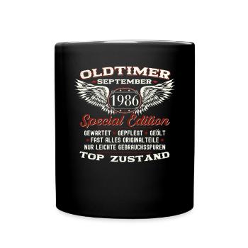 37th birthday classic car September vintage 1986 - Full Colour Mug - black - Front