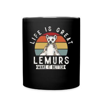 Lémurien à queue annelée - Mug uni - noir - Devant