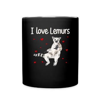 Lémurien à queue annelée - Mug uni - noir - Devant
