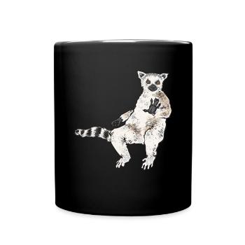 Lémurien à queue annelée - Mug uni - noir - Devant