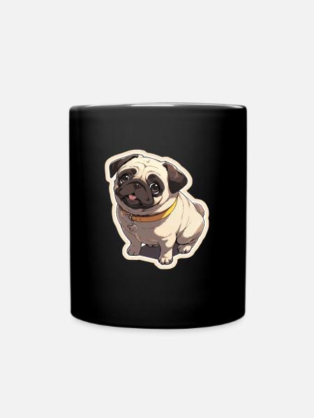 Mops Mops Hund Mops Geschenke Mops Liebhaber - Tasse einfarbig - Schwarz
