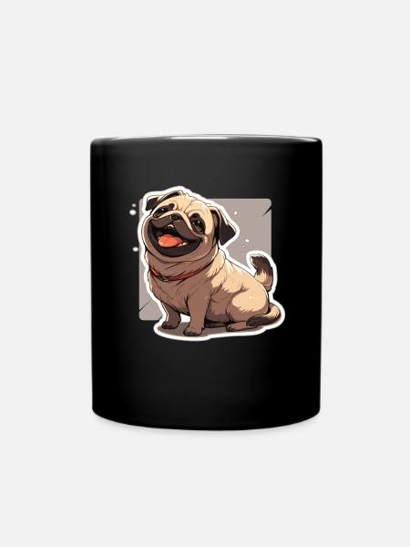 Pug Pug Dog Pug Gifts Pug Lovers - Full Colour Mug - black