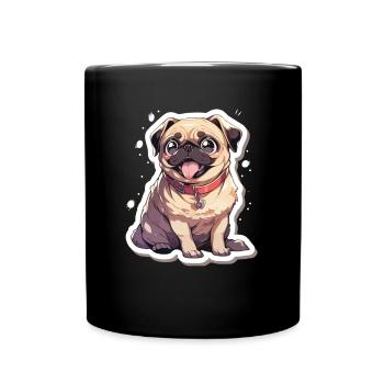 Mops Mops Hund Mops Geschenke Mops Liebhaber - Tasse einfarbig - Schwarz - Vorne