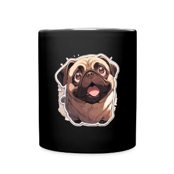 Mops Mops Hund Mops Geschenke Mops Liebhaber - Tasse einfarbig - Schwarz - Vorne