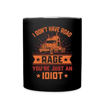 Trucker LKW Fahrer Lastwagen - Tasse einfarbig - Schwarz - Vorne