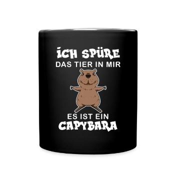 Capybara Wasserschwein Capybaras - Tasse einfarbig - Schwarz - Vorne