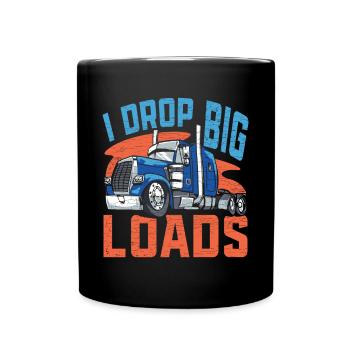 LKW Lastwagenfahrer Trucker - Tasse einfarbig - Schwarz - Vorne